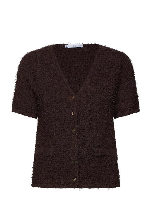 Short-Sleeved Bouclã© Cardigan Mango Brown