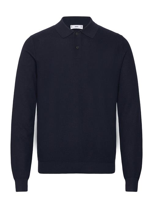 Se Micro-Structured Cotton Polo Shirt Mango Navy ved Booztlet