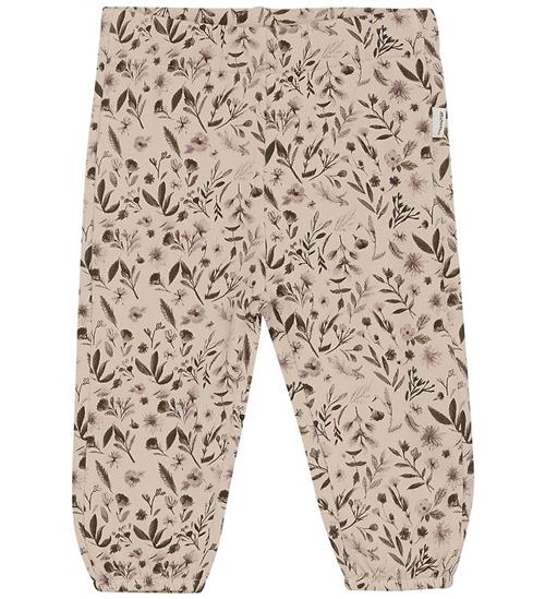Minymo Sweatpants - Smoke Gray m. Blomster