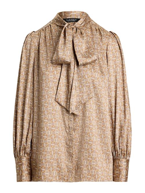 Lauren Ralph Lauren Bluse 'KLARYCE'  lysebeige / cognac / taupe / hvid