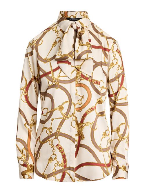 Lauren Ralph Lauren Bluse 'KRISTY'  creme / brokade / gylden gul / brandrød