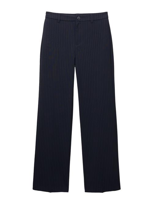 Pull&Bear Bukser med fals  mørkeblå / hvid