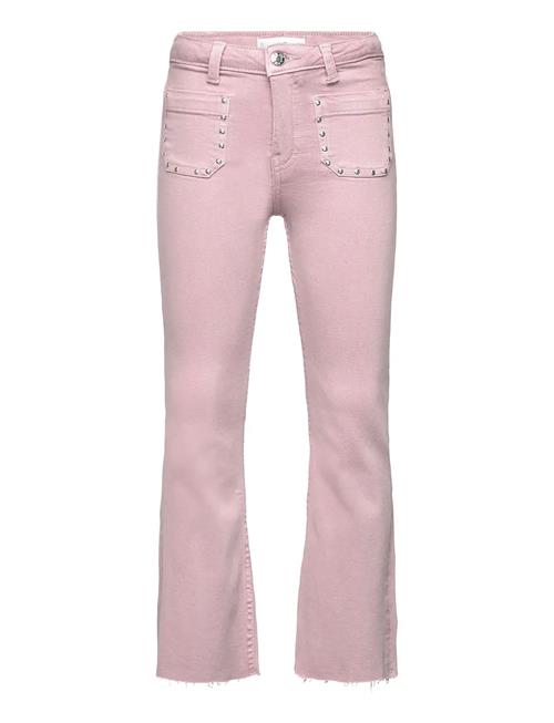 Flared Jeans With Studs Mango Pink