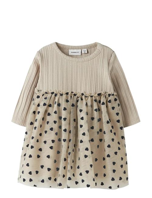 Nbfnea Ls Tulle Dress Name It Beige