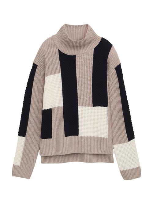 TOM TAILOR Pullover  taupe / sort / hvid