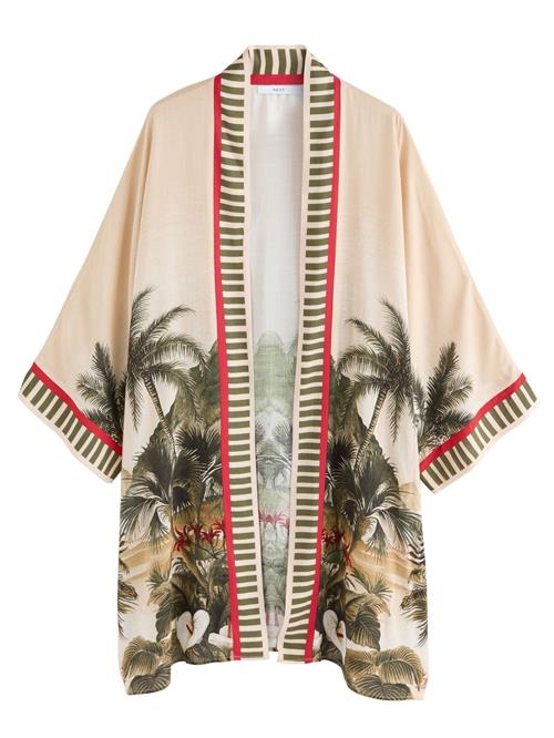 Next Kimono  lysebeige / grøn / rød