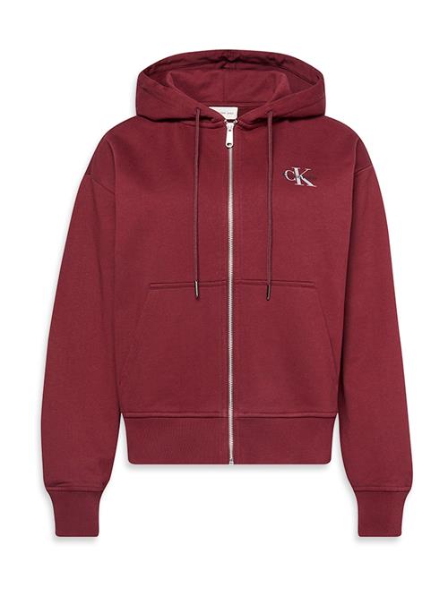 Calvin Klein Jeans Sweatjakke  mørkerød / sort / hvid