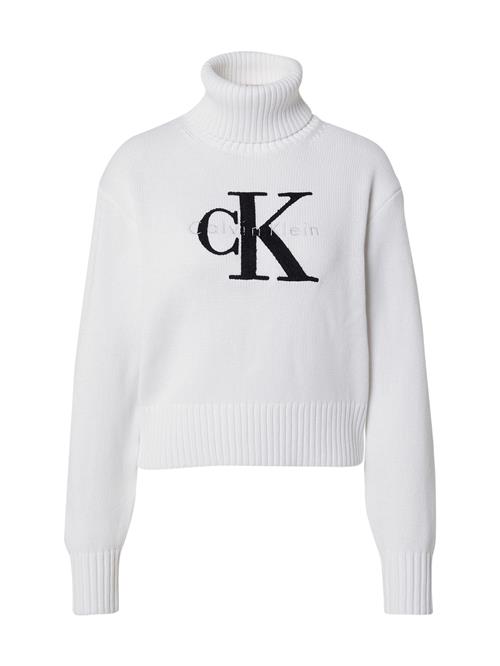 Calvin Klein Jeans Pullover 'Chenille'  sort / hvid