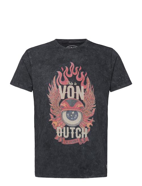 T-Shirt Washed Print Navy Von Dutch Von Dutch Black