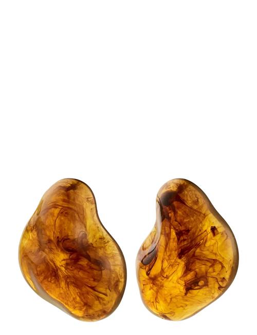 Lian Earrings Gold-Plated/Brown Pilgrim Brown