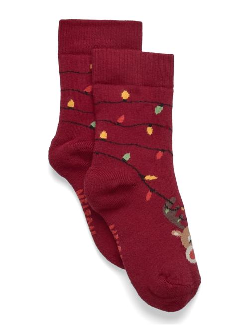 Party Reindeer Socks Melton Red