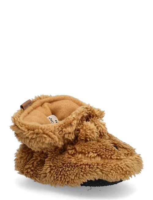 Bear Fluffy Slippers Melton Brown