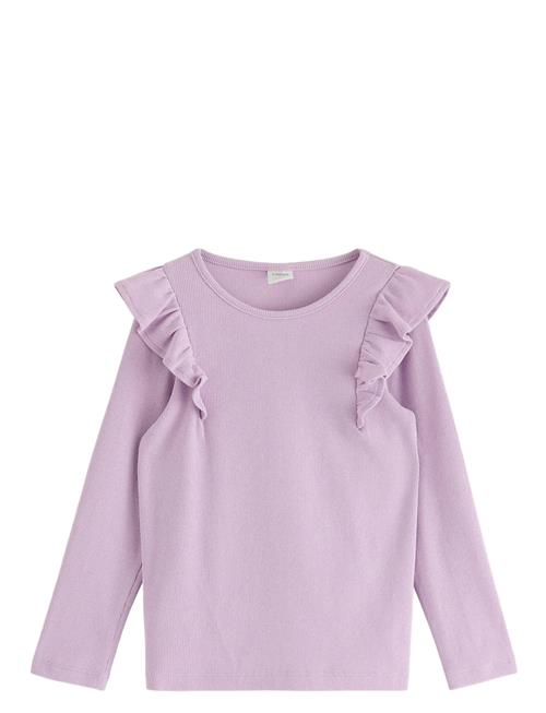 Top L S Rib With Frill Lindex Purple