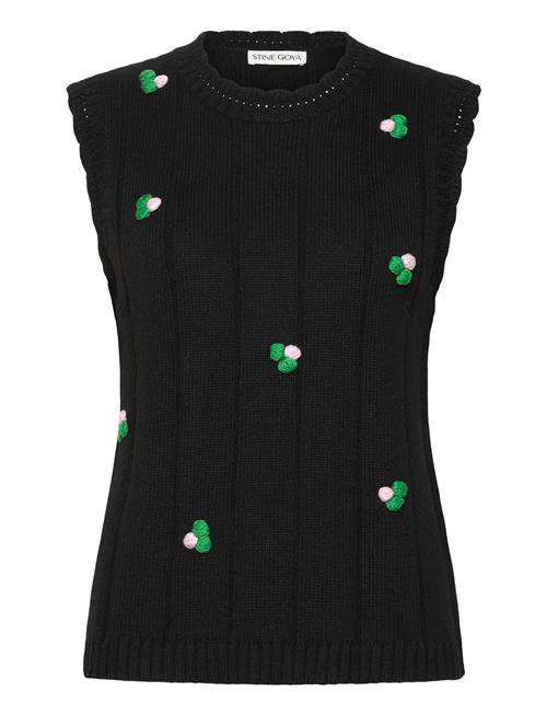 2359 Midweight Wool, Bubble Knit Ve STINE GOYA Black