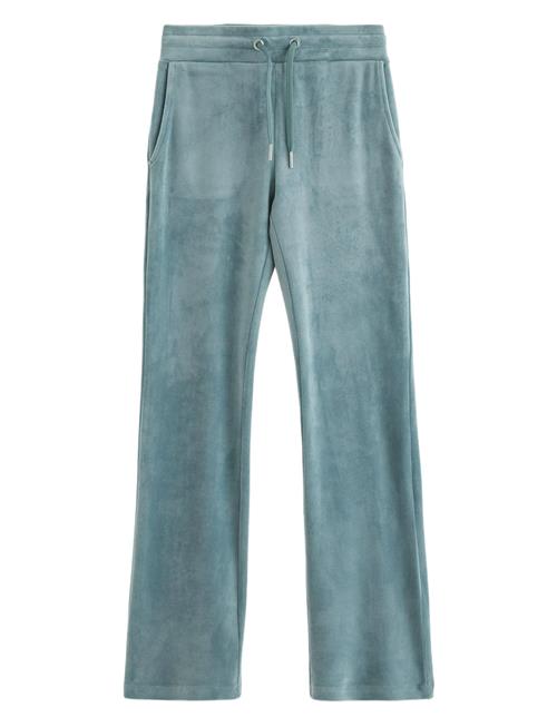 Utsvängda Byxor I Velour Lindex Blue