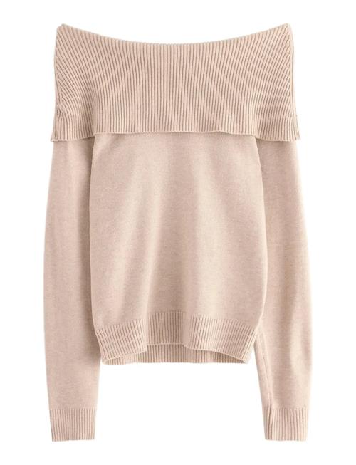 Sweater Knitted Fold Down Lindex Beige