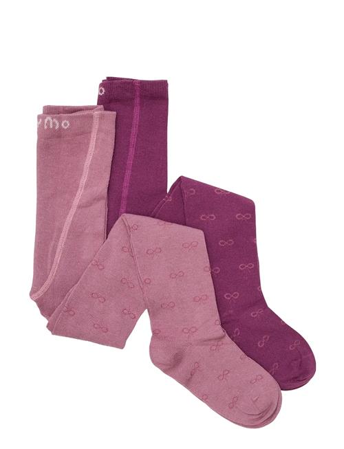 2-Pack Stockings W. Pattern Minymo Pink
