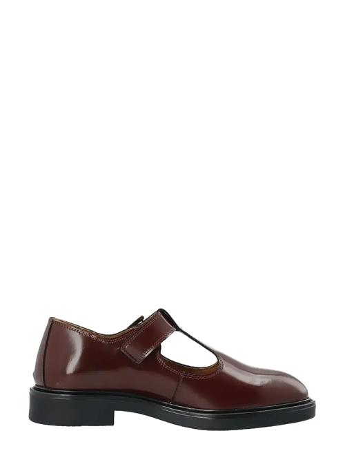 Biaadda T-Strap Mary Jane Polido Bianco Brown