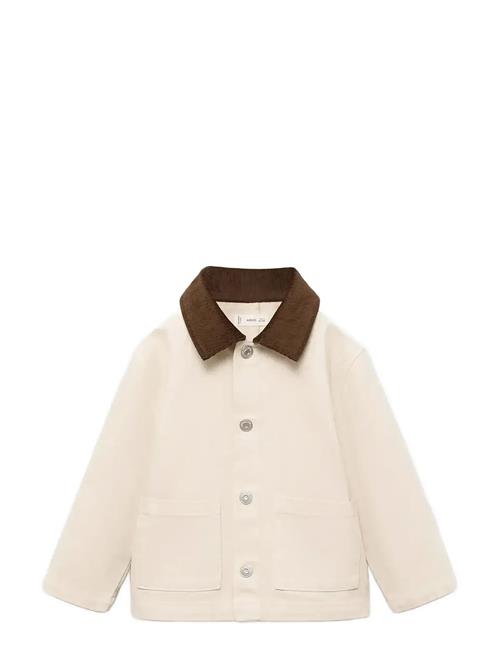 Denim Parka With Contrasting Collar Mango Cream