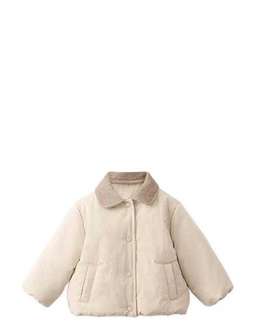 Quilted Anorak With Contrasting Collar Mango Cream