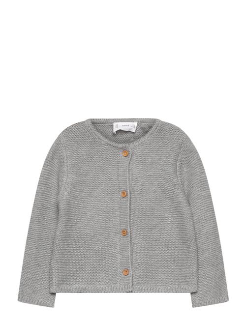 Knitted Button Cardigan Mango Grey