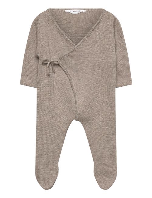 Jumpsuit With Cross-Over Stitch Mango Beige