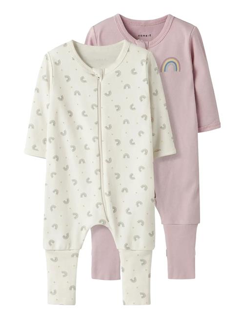Nbfnightsuit 2P Zip Ff Jet Rainbow Noos Name It Pink