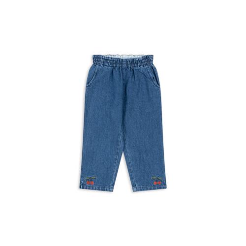 Konges Sløjd GOTS Magot Bukser Med Frynser Denim Blue  Denim Blue 4 Y  Blå  4 år  kvinde