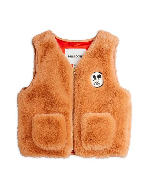Mini Rodini Ritzratz Patch-vest I Imiteret Pels Pink  Pink 92/98 cm  Lyserød  92/98 cm  kvinde