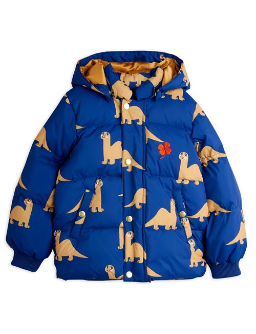 Mini Rodini Dinos Pufferjakke Med Hætte Blue  Blue 140/146 cm  Blå  140/146 cm  kvinde