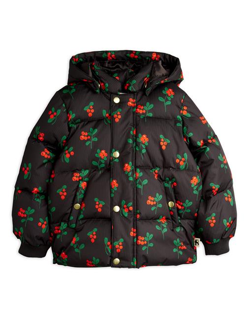 Mini Rodini Lingonberries Pufferjakke Med Hætte Black  Black 92/98 cm  Sort  92/98 cm  kvinde