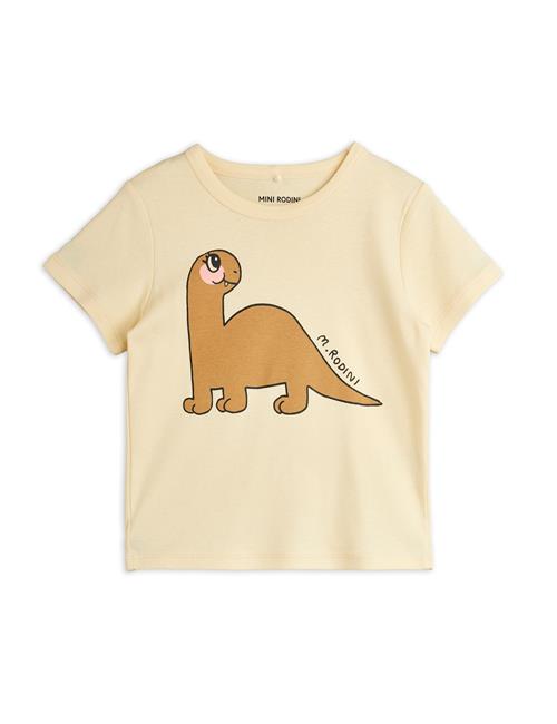 Mini Rodini GOTS Dino Regulær Kortærmet T-shirt Beige  Beige 104/110 cm  Beige  104/110 cm  kvinde