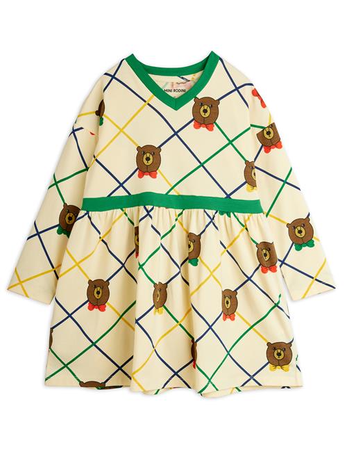 Mini Rodini GOTS Bear Ternet Kjole Med Lange Ærmer Offwhite  Offwhite 116/122 cm  Hvid  116/122 cm  kvinde