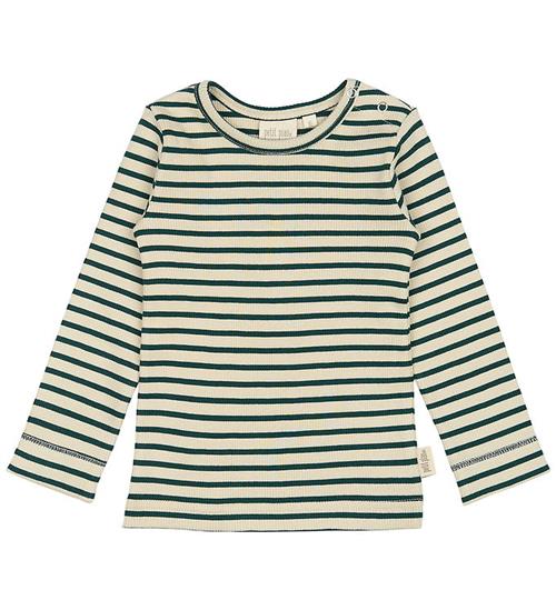 Petit Piao Bluse - Rib - Modal - Dark Sea/Off White