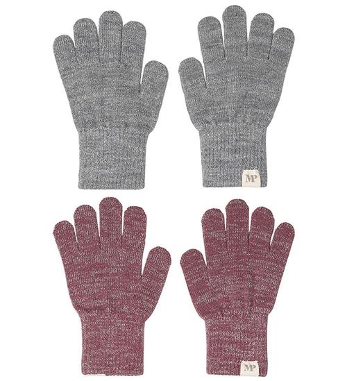 MP Handsker - Uld - Comfy - 2-pak - Mix Lysegråmeleret/Grape Sha