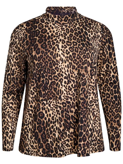Zizzi Shirts 'FLDaje'  brun / sort