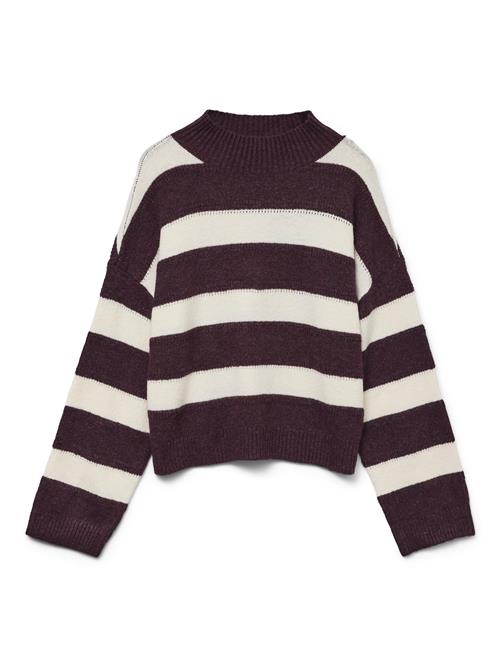 VERO MODA Pullover 'VMINnez'  purpur / hvid