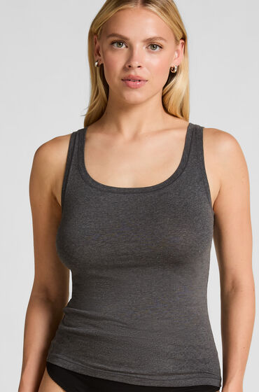 Hunkemöller Singlet tanktop i blød bomuld Grå