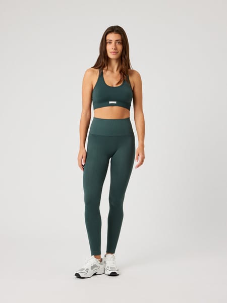 Björn Borg Studio Seamless Ribbed Tights Grøn, M