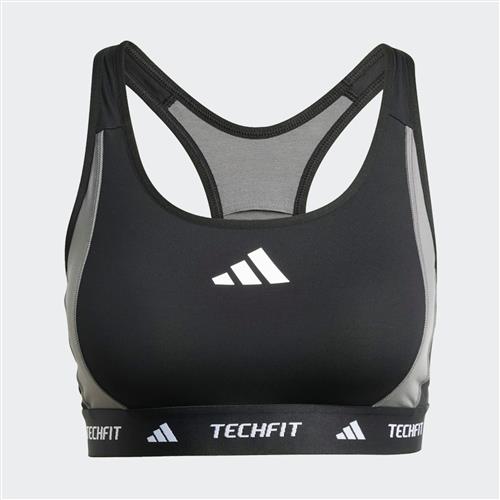 ADIDAS PERFORMANCE Sports-BH  grå / sort / hvid