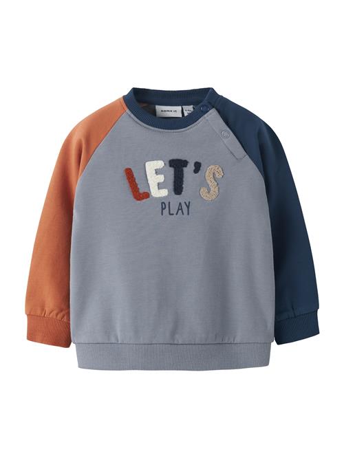 NAME IT Sweatshirt 'NBMOKTAV'  natblå / grå / orange