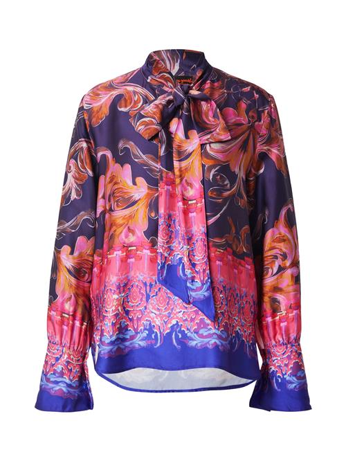 miss goodlife Bluse 'Happy Blue'  blå / brombær / mørkeorange / pink
