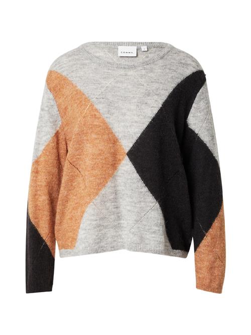 COMMA Pullover  grå-meleret / orange-meleret / sort