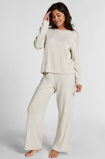 Hunkemöller Pyjama Pant Loose Pointelle Grå