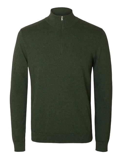 Slhberg Half Zip Cardigan Noos Selected Green