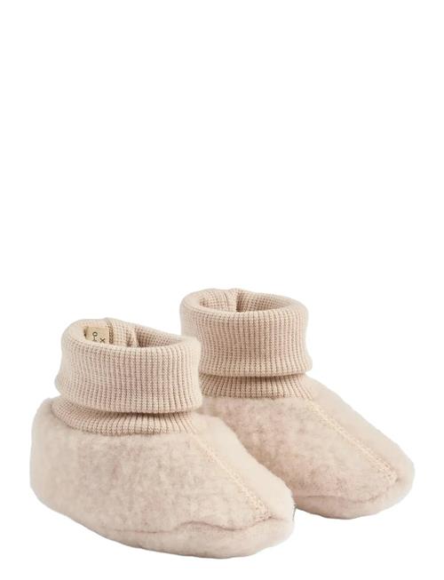 Wool Fleece Booties Lei Wheat Beige