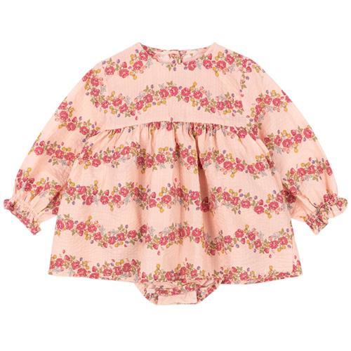 Konges Sløjd GOTS Bella Frill Langærmet Romper Floria Pink 3 months  Lyserød  3 måneder  kvinde