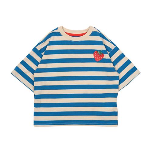 The New GOTS Nanny Tee White Swan Striped 3-4 Y  Blå  3-4 år  kvinde