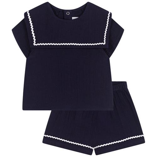 Petit Bateau Nautical Tøjsæt I Bomuld Smoking 24 months  Marineblå  24 måneder  kvinde