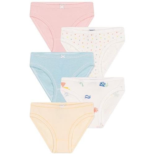 Petit Bateau 5-pak Bomuldstrusser Rose Jaune Bleu Blanc 2 Y  Lyserød  2 år  kvinde